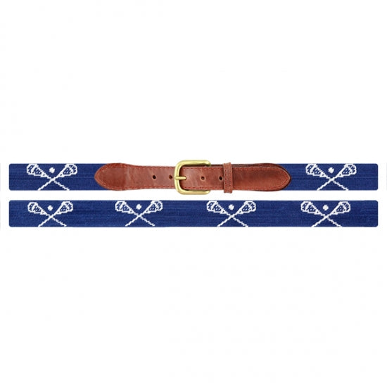 Smathers & Branson Crossed Lax Sticks Belt In Classic Navy