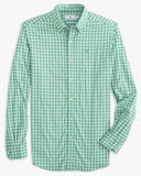 Southern Tide Sumner Plaid Intercoastal Performance Sport Shirt In Agate Green
