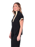 Emily McCarthy Terry Poppy Pullover in Black