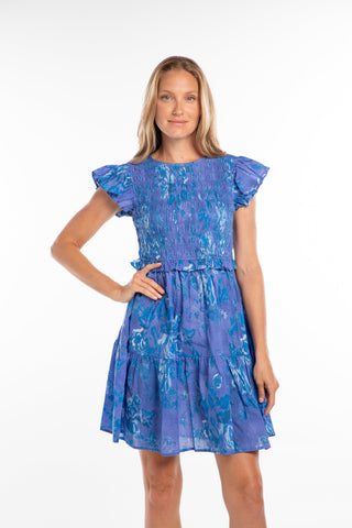 Bindu Rose Dress In Violet Monet