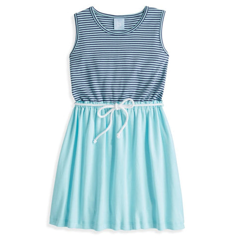 Bella Bliss Pima Bayview Beach Dress In Turquoise/Navy