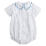 Bella Bliss Butler Embroidered Bubble in White with Royal