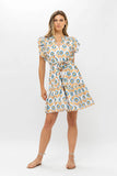 Oliphant Smocked Drop Mini Dress In Portland Blue