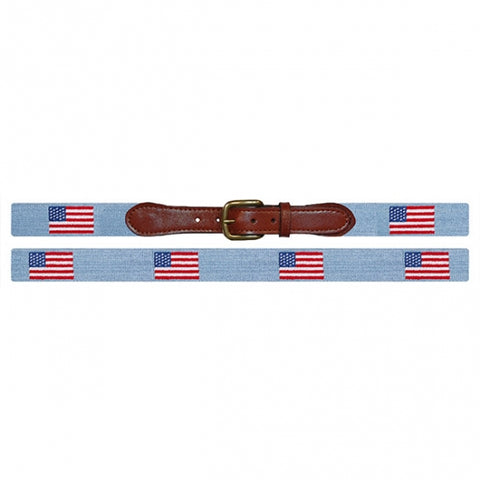 Smathers & Branson American Flag Belt In Antique Blue