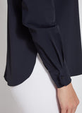 Lysse Connie Slim Button Down in True Navy