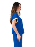 Emily McCarthy Terry Poppy Pullover in Marine