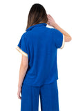 Emily McCarthy Terry Poppy Pullover in Marine