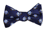 Bird Dog Bay Skull and Cross Clubs Bow Tie in Navy