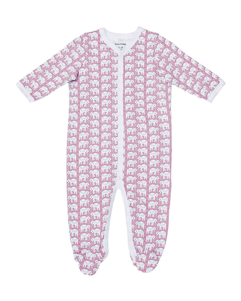 Roller Rabbit Infant Hathi Footie Pajamas in Pink Gilbert Evans
