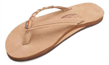 Rainbow Ladies' Flirty Braidy Single Layer Flip Flop in Sierra Brown