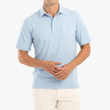 Johnnie-O Heathered Original Polo In Gulf blue