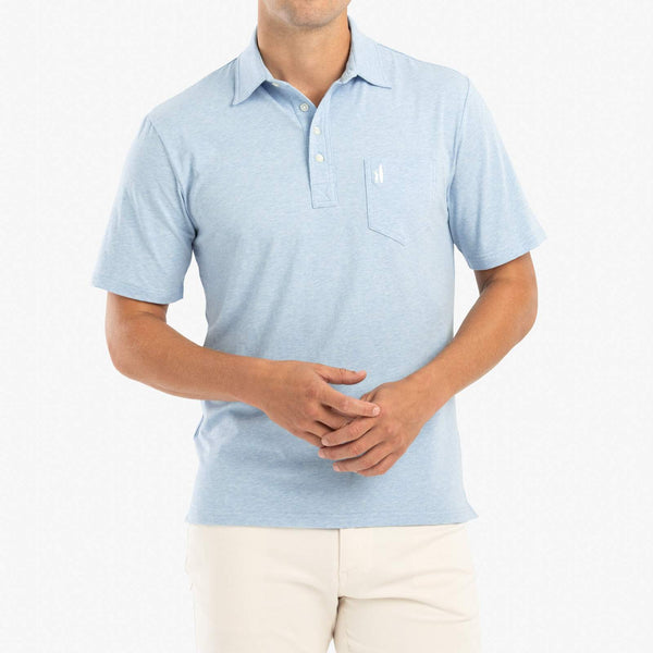 Johnnie-O Heathered Original Polo In Gulf blue