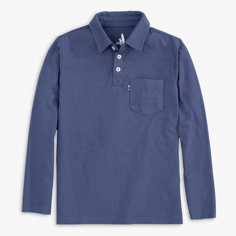 Johnnie-O Kip Jr. Long Sleeve Polo in Maritime