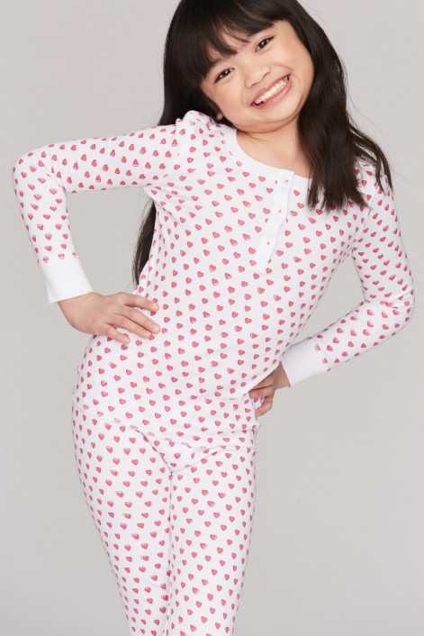 Roller Rabbit Kids Hearts Pajamas in Pink Gilbert Evans