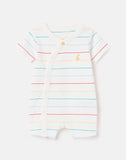 Joules Baby Romper in White w/ Multi Stripe