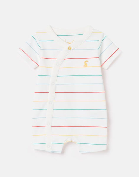 Joules Baby Romper in White w/ Multi Stripe