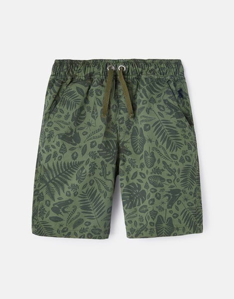 Joules Boys Huey Shorts in Green Foliage