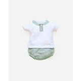 Grey Elephant Boy's Bambula Set in Green