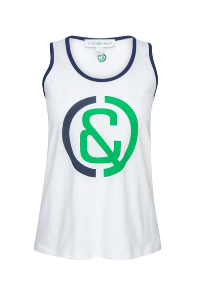 Club & Court Graphic Tank In Bright White