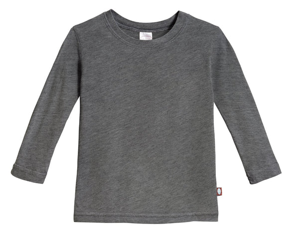City Threads Boy's LS Heathered Tee In Charcoal