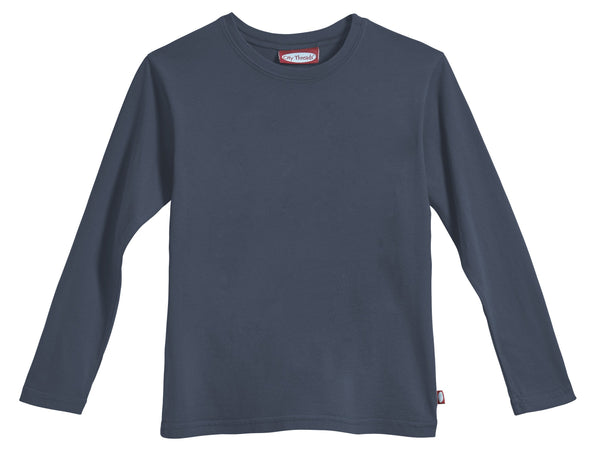 City Threads Boy's Soft Cotton Long Sleeve Jersey Tee In Midnight