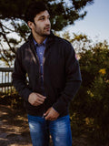 Holebrook Gregor Full Zip Wool Sweater In Anthracite