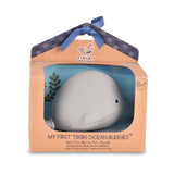 Tikiri Whale Natural Organic Rubber Teether, Rattle and Bath toy