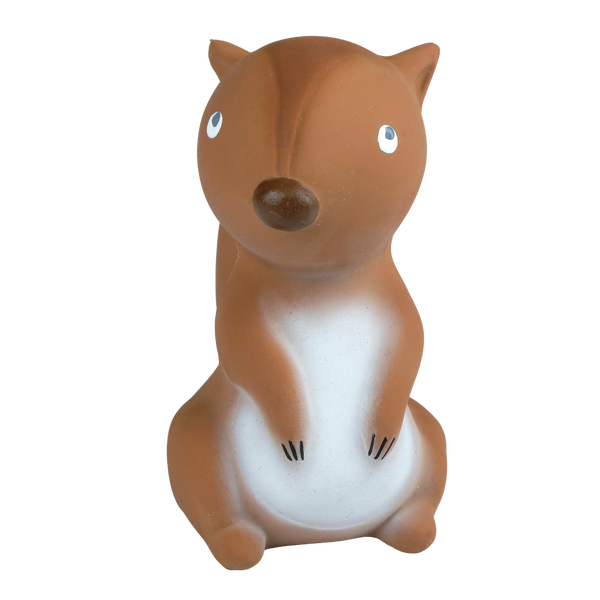 Tikiri Arctic Squirrel Organic Rubber Teether, Rattle and Bath Toy