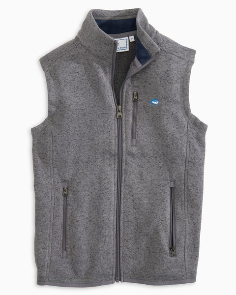 Southern Tide Boys Samson Peak Fleece Vest In Heather Gunmetal