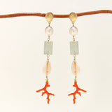 Mignonne Gavigan Coraline Earrings In Coral Melange