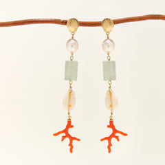 Mignonne Gavigan Coraline Earrings In Coral Melange