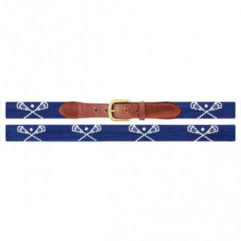 Smathers & Branson Crossed Lax Sticks Belt In Classic Navy