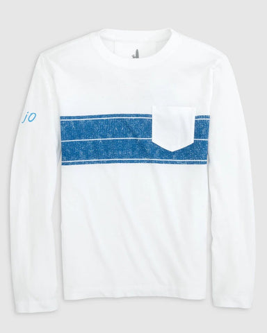 Johnnie-O Luke Jr Long Sleeve Tee Shirt in White