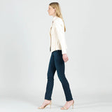 Clara Sun Woo Liquid Leather Jacket In Ivory