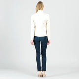Clara Sun Woo Liquid Leather Jacket In Ivory