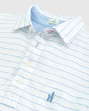 Johnnie-O Neese Striped Polo In Gulf Blue