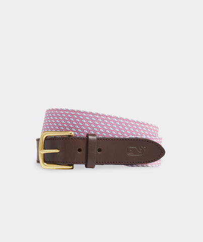 Vineyard Vines Leather Vineyard Whale Club Belt in Palm Beach