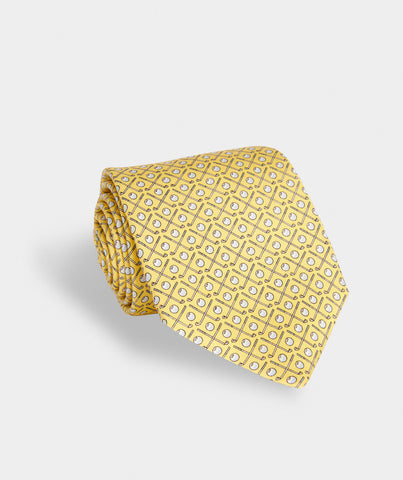 Vineyard Vines Golf Clubs Printed Tie in Yellow