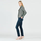 Clara Sun Woo Liquid Leather Double Zip Jacket In Olive