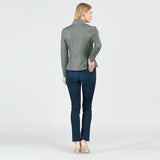 Clara Sun Woo Liquid Leather Double Zip Jacket In Olive