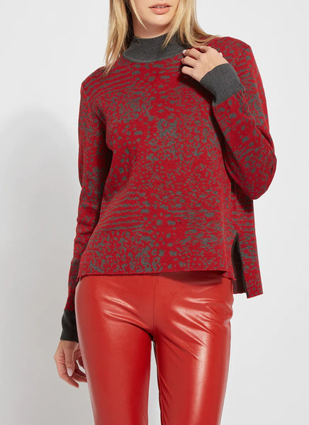 Lysse Jessie Cropped Sweater In Mixed Animal