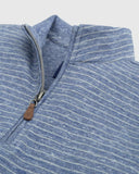Johnnie-O Skiles Jr. Striped 1/4 Zip Pullover In Indigo