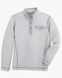 Johnnie-O Diego Jr. Quilted Henley Pullover in Light Gray