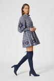 The Shirt Brooke Dress in Navy Plaid