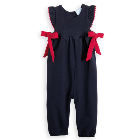 Bella Bliss Pique Jersey Berkley Overall In Navy with Red