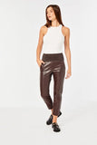 Cartolina Vegan Leather Diana Pant in Chocolate