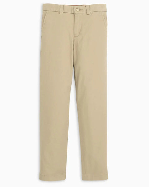 Southern Tide Youth Channel Marker Pants In Sandstone Khaki