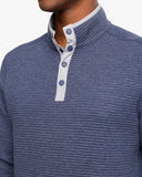 Southern Tide Rutland Heather Reversible 1/4 Snap Pullover In True Navy