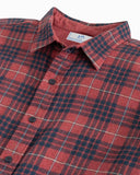 Southern Tide Payton Heather Reversible Plaid Sport Shirt In Tuscany Red