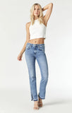 Mavi Maria Slit Hem Flare Jean in Mid Brushed LA Blue